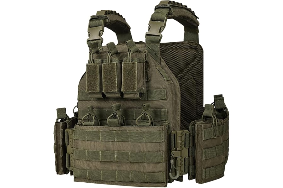 BOMTURN 1000D Tactical Vest for Men Quick Release Modular Vest Adjustable Vest Outdoor