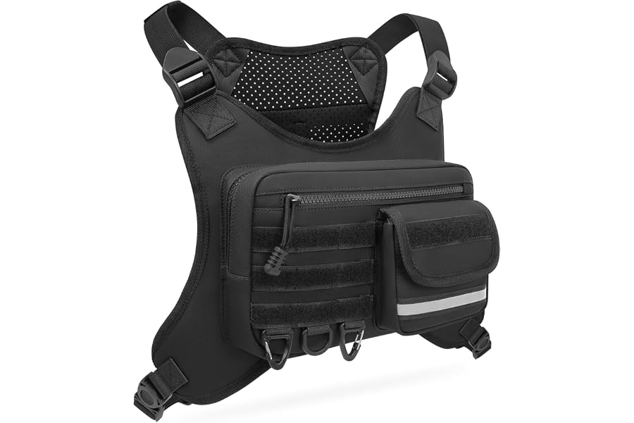 OCKLILY Chest Bag for Men Women, Outdoor Sports Running Vest Bag, Chest Pack for Running, Cycling, Hiking, Workouts, Travel