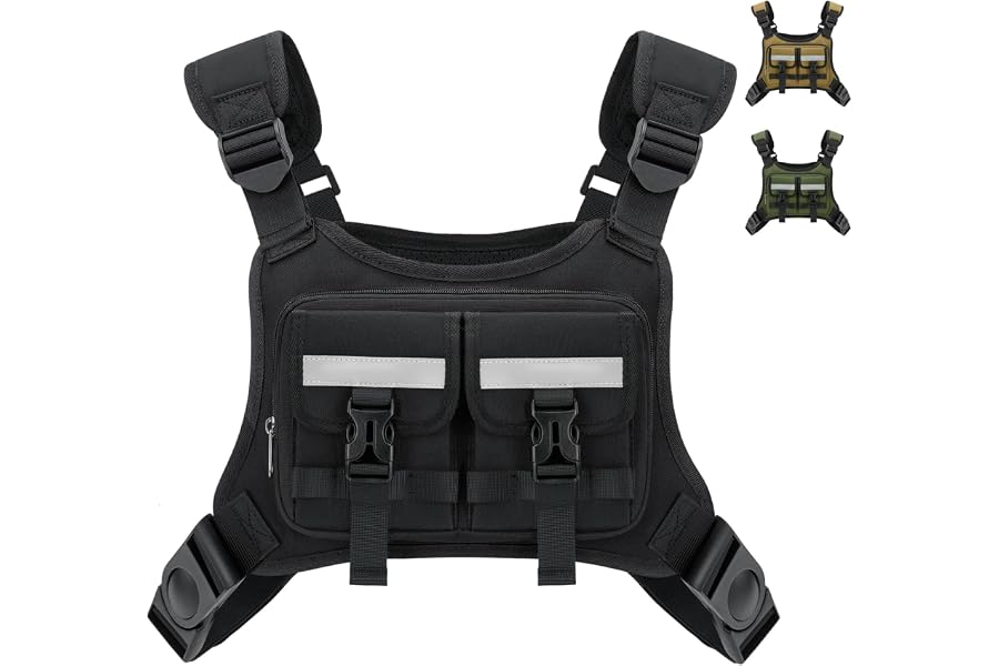 RAINSMORE Outdoor Sports Chest Bag for Men Lightweight Running Vest Bag | Fits Most Pistols,with Pistol Holster & Phone Holde