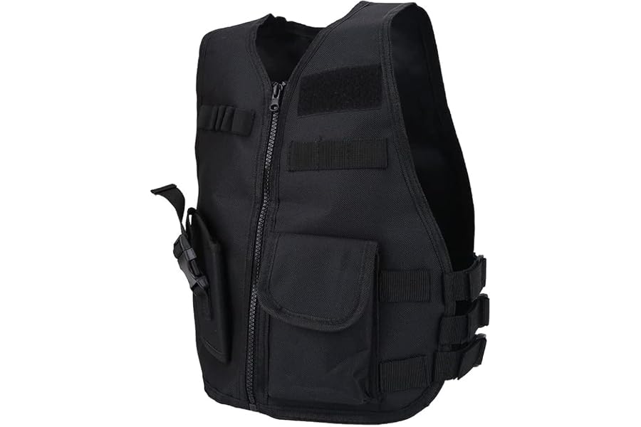 Xximuim Kids Tactical Vest,45CM Adjustable Nylon Children Outdoor Game Vest t with Multiple Pouches for Playing Game CS